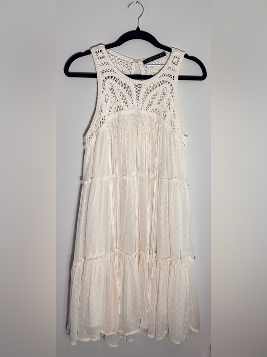 Zara Dresses & Skirts - Zara Woman Bohemian Crochet Fringe Sundress size small